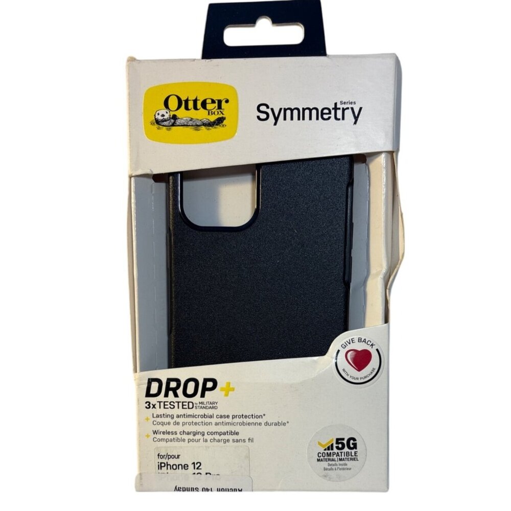 OtterBox Symmetry Series Black Case iPhone 12/12 Pro Drop+ Protection